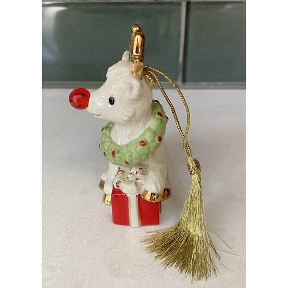 Blinking All The Way Reindeer 2016 Lenox Reindeer Ornament Red Nose Blinks! - Picture 4 of 9